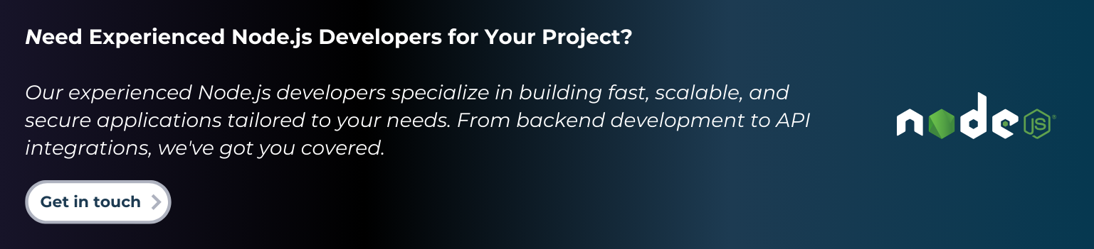 Node.js developer for hire in US
