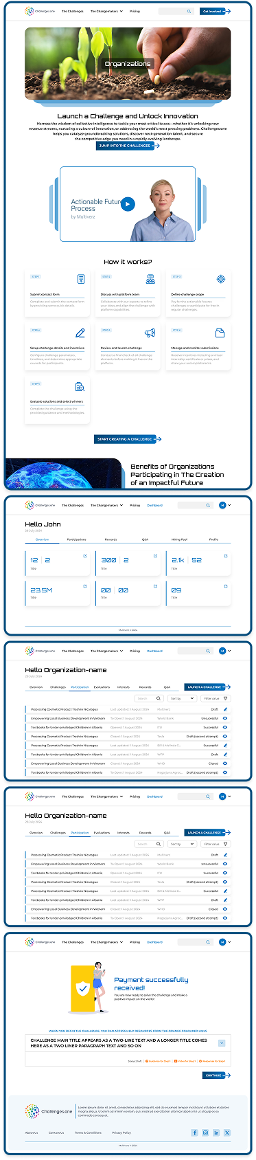 Multiverz mobile app visual design mockups