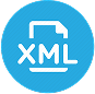 XML technology logo for data integration and transfer